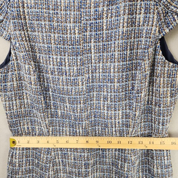 J.Crew Tweed Knit Sheath Dress – Blue, White, Red - Picture 5 of 11